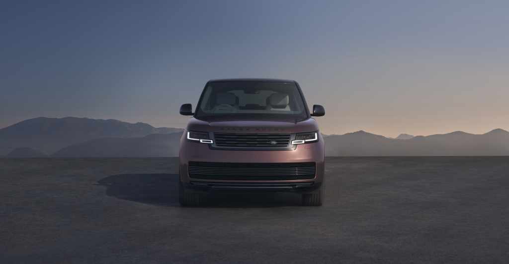 2027 Range Rover Electric front view at dusk at Land Rover Solon in Solon, OH