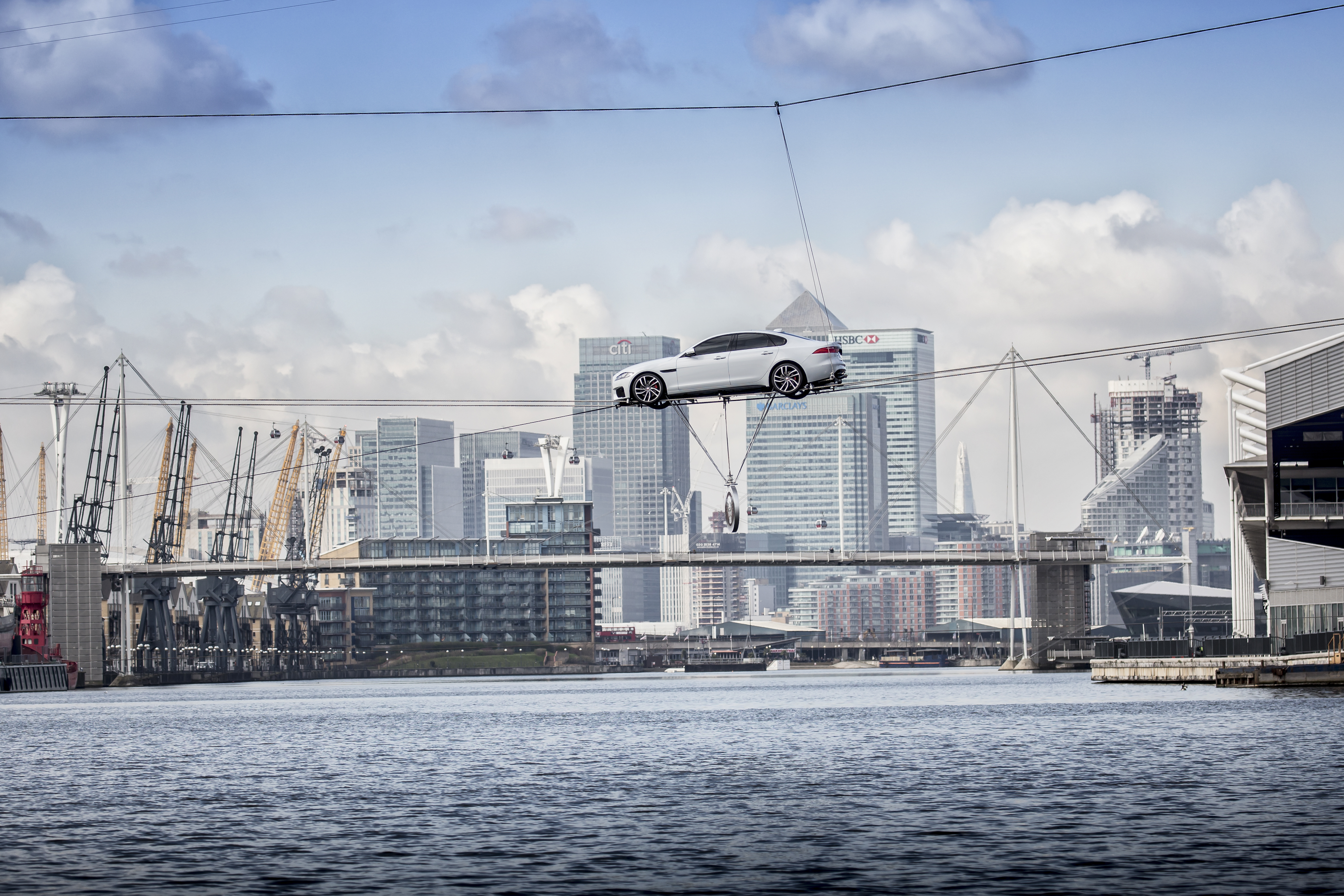 All-New Jaguar XF Performs World's Longest High-Wire Water