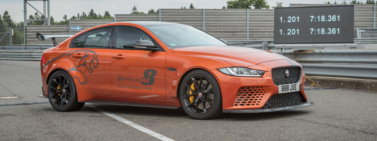 JAGUAR XE SV PROJECT 8, THE WORLD'S FASTEST SALOON CAR, BEATS ITS