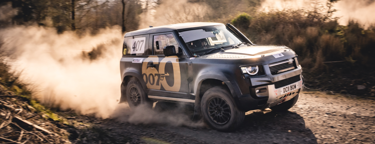 JAMES BOND STUNT DRIVER MARK HIGGINS MAKES WINNING RALLY RETURN IN BOWLER DEFENDER CHALLENGE