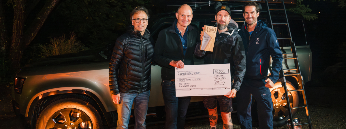 DEFENDER UND EUROPEAN OUTDOOR FILM TOUR 21ST CENTURY ADVENTURER AWARD 2025 GEHT AN MEERESSCHÜTZER UND EXTREMABENTEURER ROBERT MARC LEHMANN 