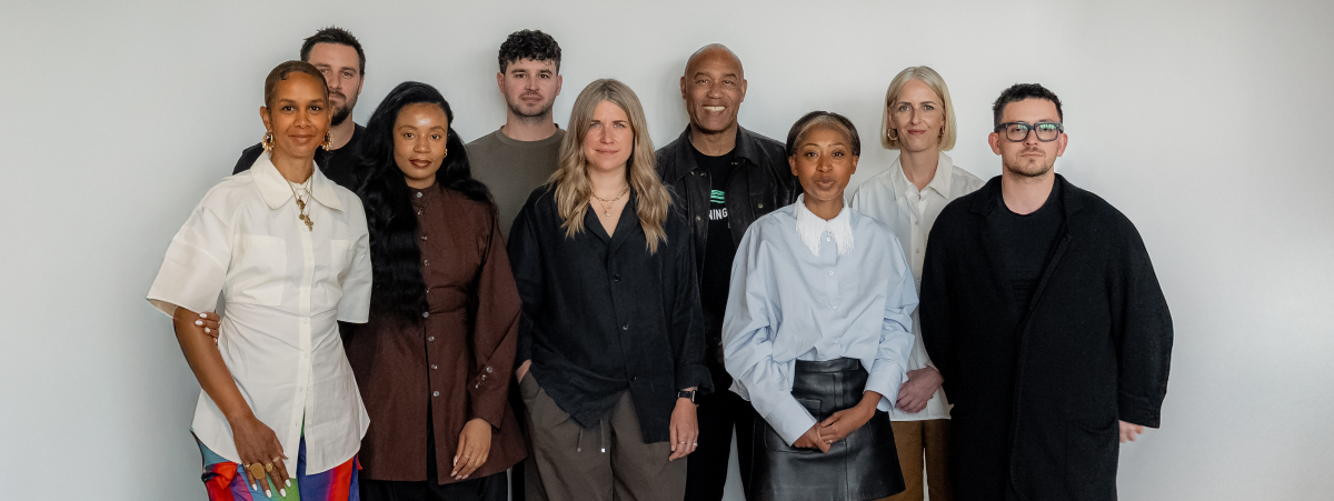 Jaguar Awards Jury L-R Lakwena Maciver, Eddie Hamilton, Tolu Coker, Mitchell Crawford, Rosy Hazlewood, Dr Gus Casely-Hayford, Charlene Prempeh, Mary Crisp, Jobe Burns