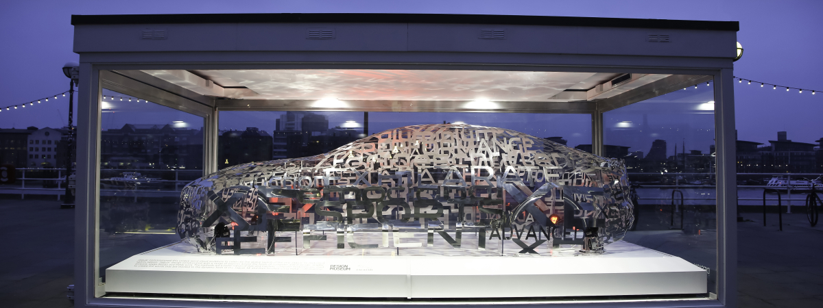 Jaguar XE Word Cloud Sculpture Debuts at London Design Museum