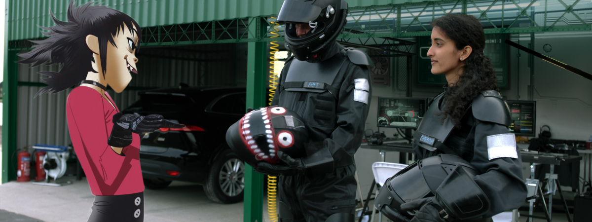 Gorillaz Noodle meets Panasonic Jaguar Racing engineer Charanya Ravi