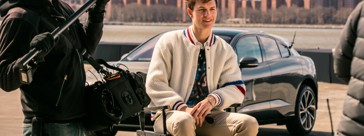‘BABY DRIVER’ ANSEL ELGORT TESTS SKILL IN ELECTRIC JAGUAR I-PACE AHEAD OF US DEBUT AT NEW YORK AUTO SHOW