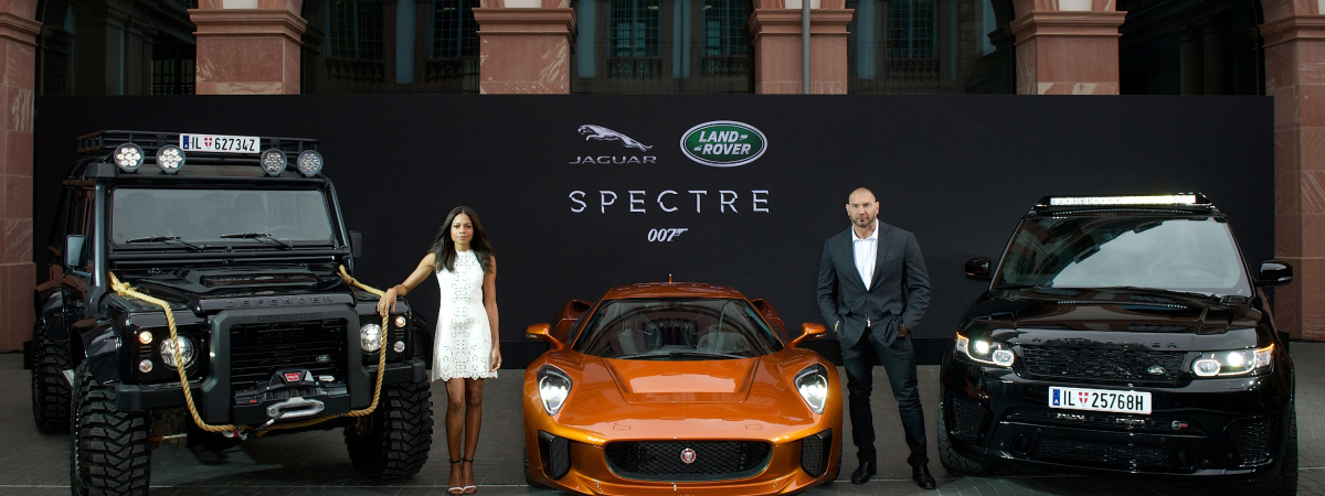 Global Unveiling of Jaguar Land Rover Bond Cars - Naomie Harris and Dave Bautista