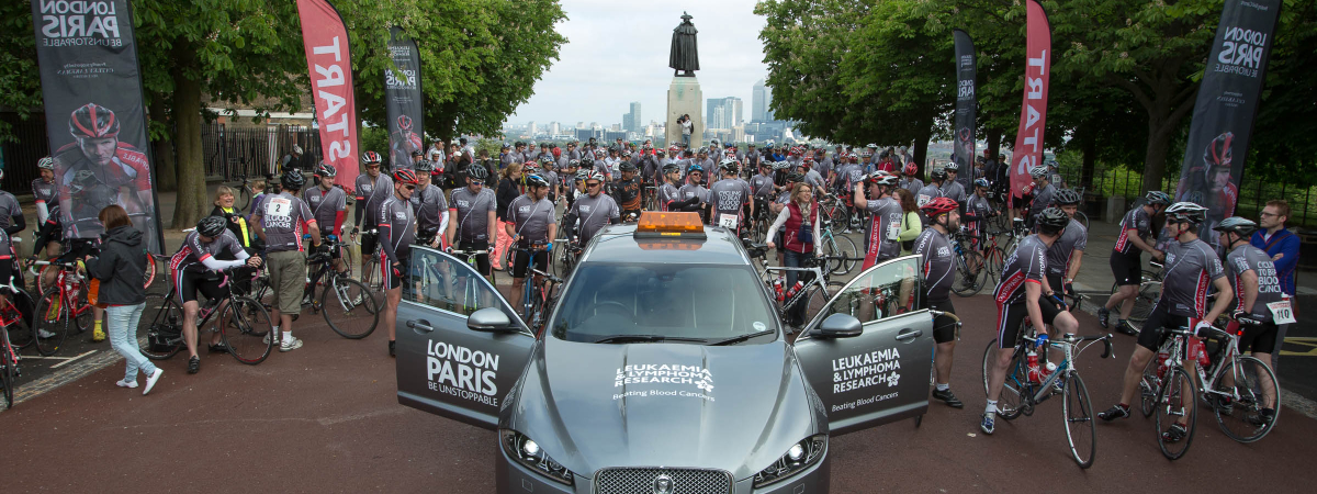 Jaguar UK Providing Vehicle Support - London To Paris Bike Ride