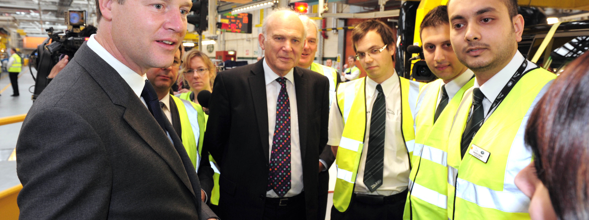 Nick Clegg Meets with Apprentices at the Solihull Manufacturing Facility
