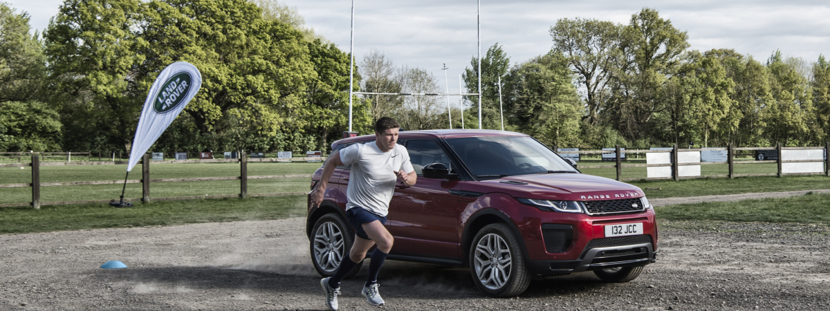 MAN VERSUS MACHINE: NEW HIGH PERFORMANCE RANGE ROVER EVOQUE GOES HEAD-TO-HEAD WITH OWEN FARRELL