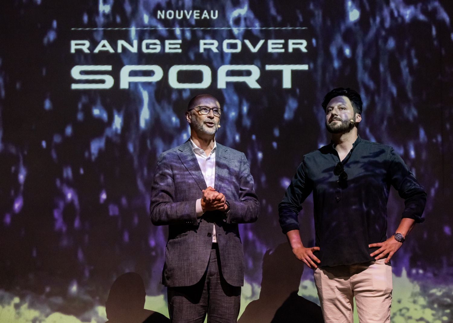 Philippe Robbrecht et Lancelot Malet, présentent ensemble le Nouveau Range Rover Sport