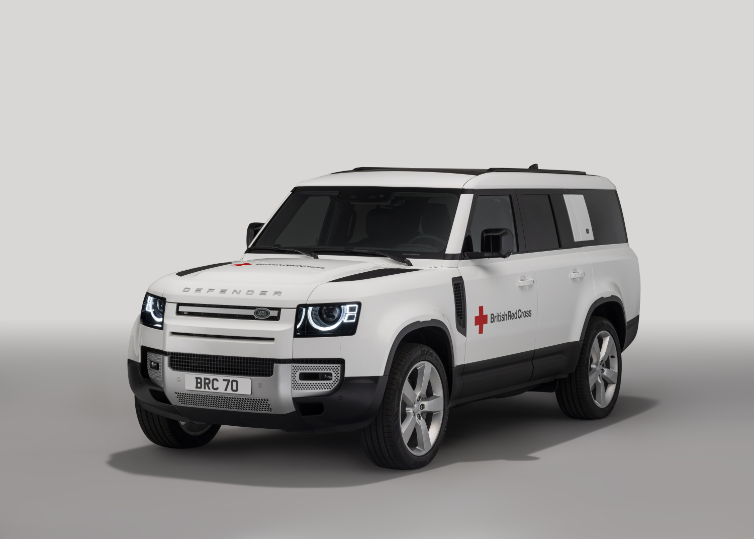 Specially commissioned Land Rover Defender 130 for use by the British Red Cross