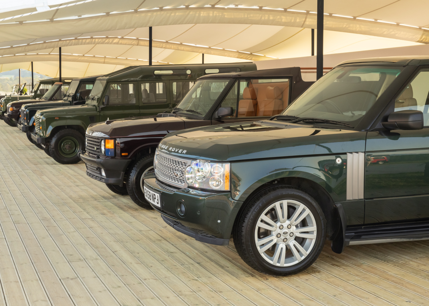 ROYAL LAND ROVERS ON DISPLAY AT GOODWOOD REVIVAL