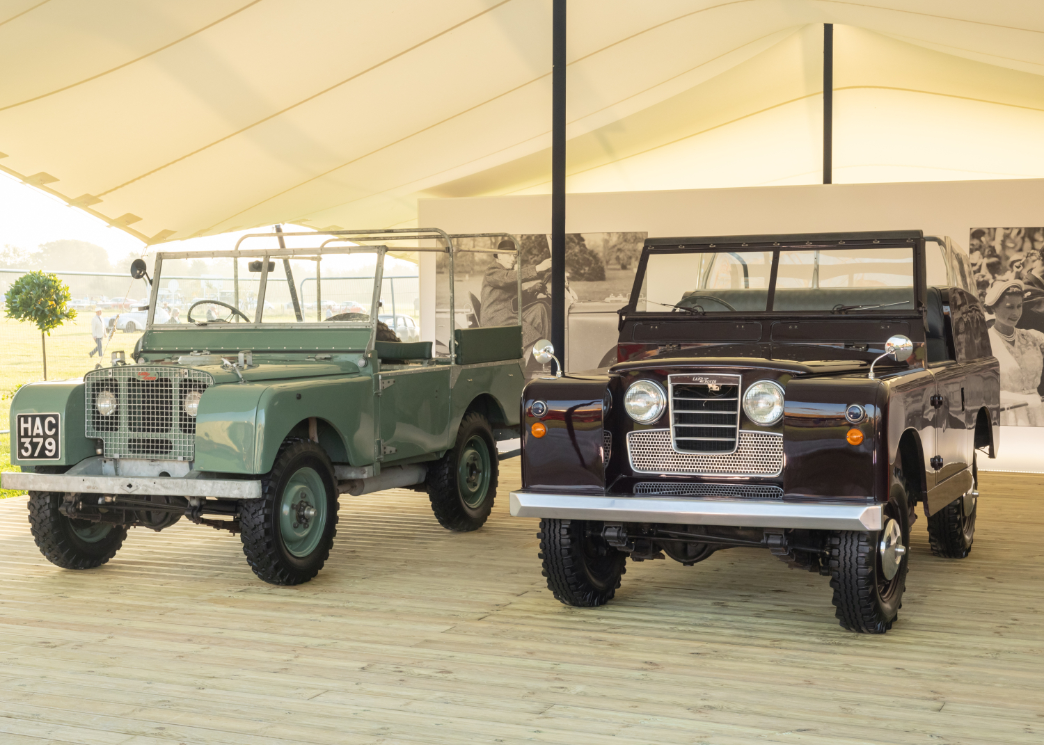 ROYAL LAND ROVERS ON DISPLAY AT GOODWOOD REVIVAL