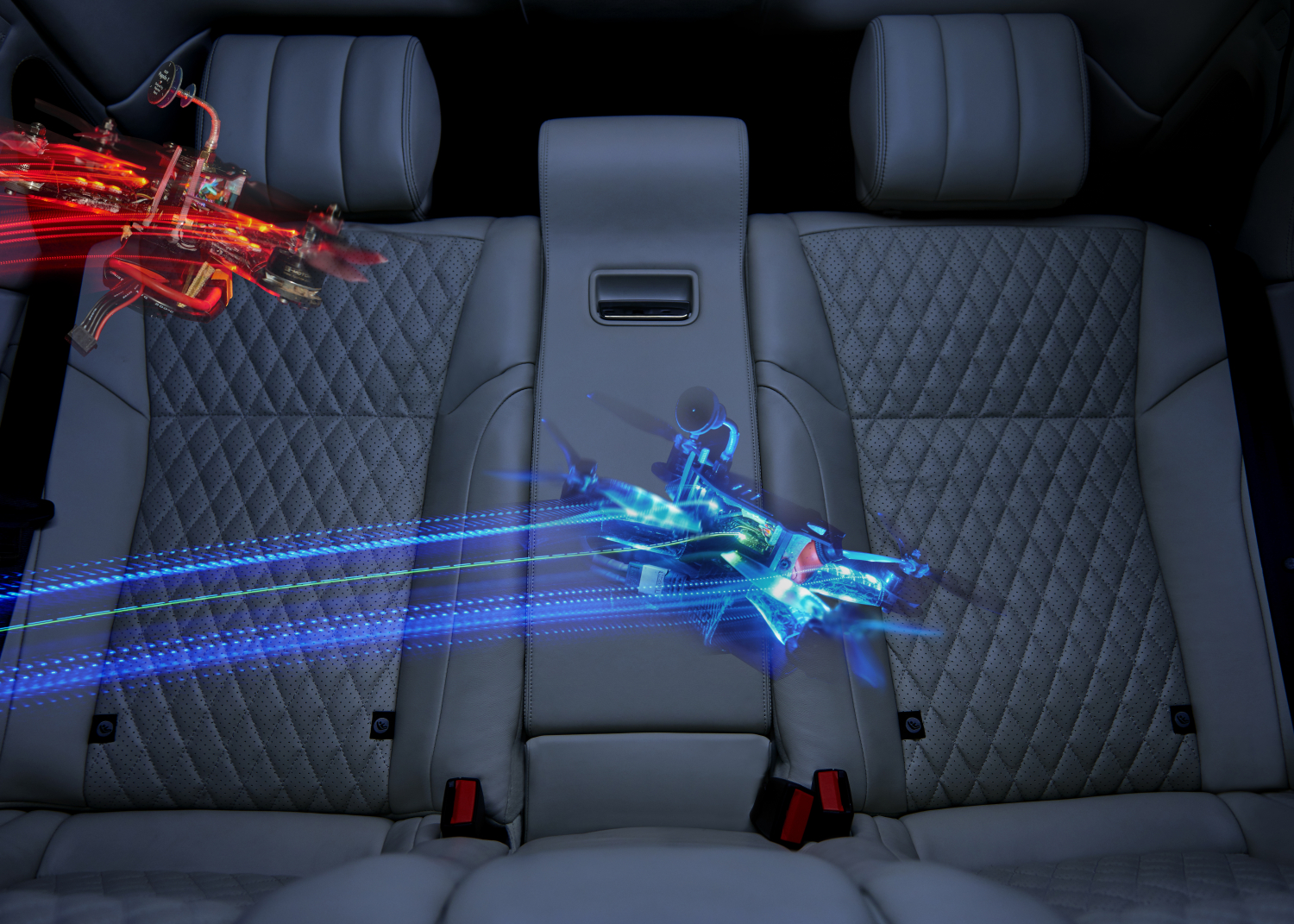 EMBARGOED UNTIL 0900 BST MONDAY 18 SEPTEMBER 2017  PLAY A GAME OF DRONES WITH THE JAGUAR XJ
