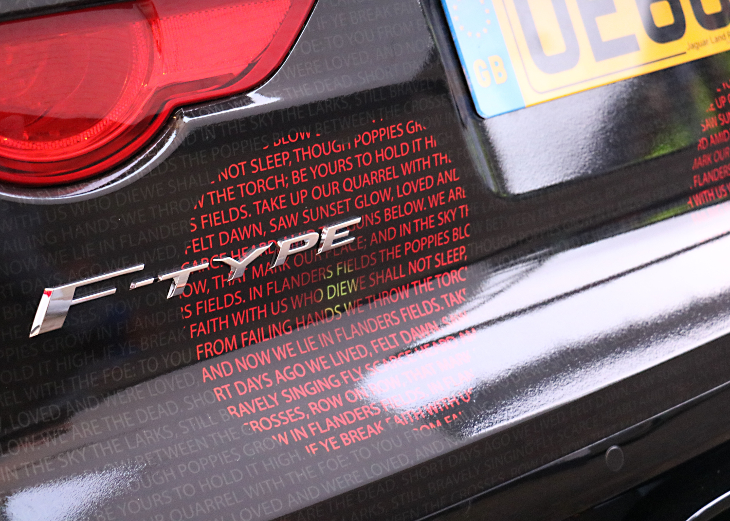 Jaguar F-TYPE landmark gets stunning poppy appeal makeover