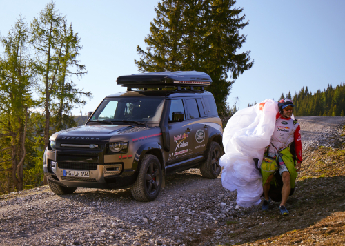 LAND ROVER DEFENDER SUPPORTS RED BULL X-ALPS CHAMPION MAURER