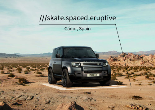Land Rover Defender what3words square