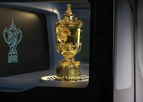 The Rugby World Cup 2023 Defender Trophy Car  
