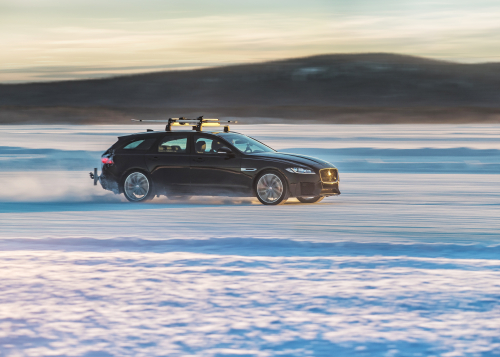Jaguar and Olympic Skier Graham Bell set new GUINNESS WORLD RECORDS title for the Fastest towed speed on skis