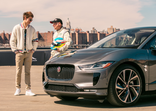 ‘BABY DRIVER’ ANSEL ELGORT TESTS SKILL IN ELECTRIC JAGUAR I-PACE AHEAD OF US DEBUT AT NEW YORK AUTO SHOW