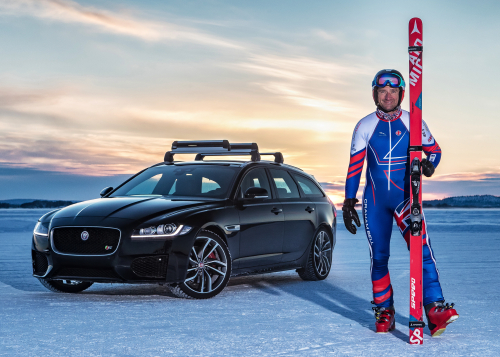 Jaguar and Olympic Skier Graham Bell set new GUINNESS WORLD RECORDS title for the Fastest towed speed on skis