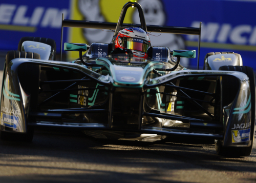 Mitch Evans on track in the Jaguar I-TYPE