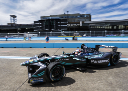 Mitch Evans entering the pits