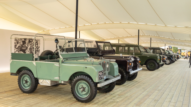 ROYAL LAND ROVERS ON DISPLAY AT GOODWOOD REVIVAL